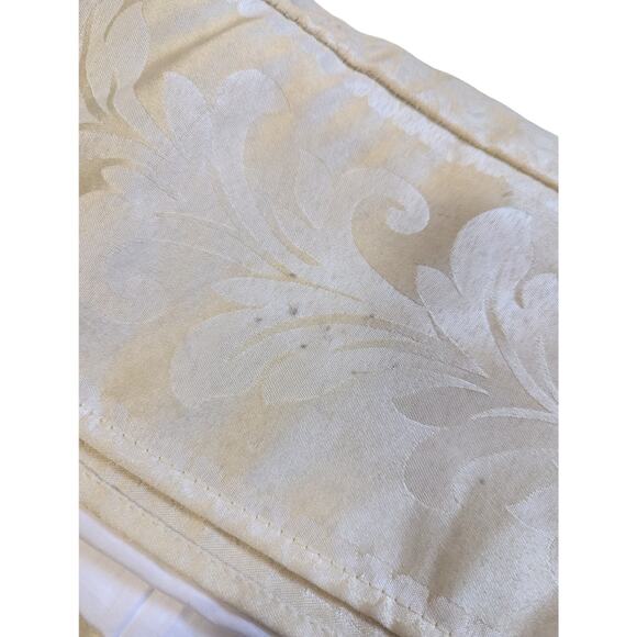 J. QUEEN, NEW YORK! GOLDEN CREAM SQUIGGLES & CONTRAST BAR DROP BEDSKIRT! SZ KG - Picture 9 of 9